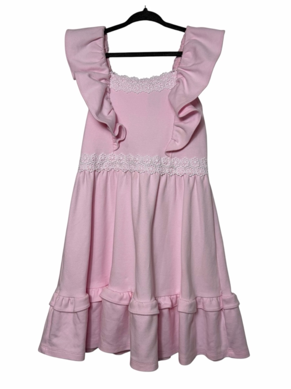 Janie and Jack Pink Ruffle Lace Floral Dress Girls Size 7